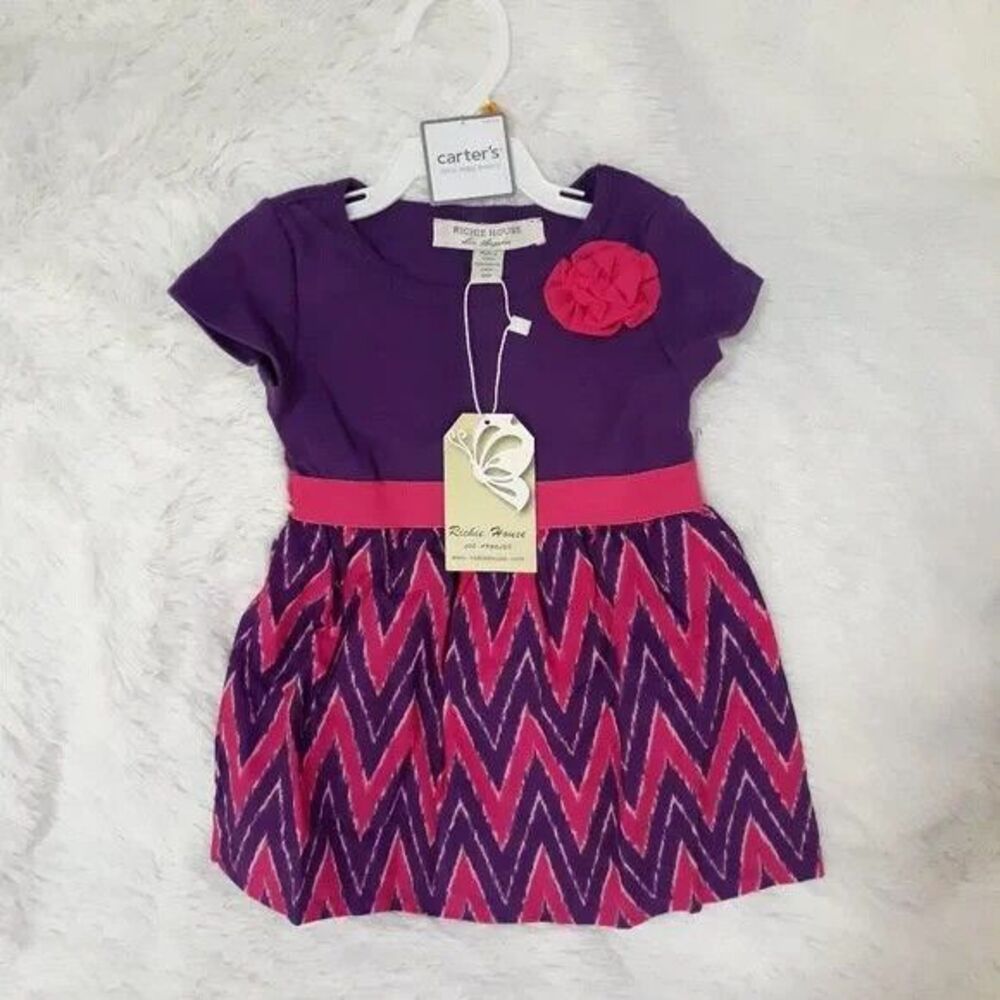 Richie House Los Angeles Tee Top & Waist Banded Dress (Infant Girls 12M) ~ NEW!